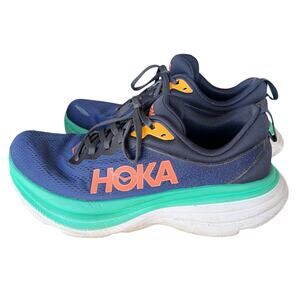 Hoka One One Women's Bondi 8 Wide - Outer Space/Bellwether Blue Sz 10B